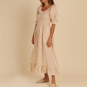 Rylee + Cru Strawberry Floral Midi Dress